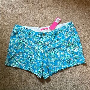 Lilly Pulitzer Vibrant Blue and Green Bermuda Shorts